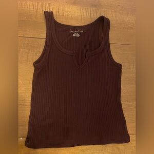 American Eagle Outfitters Purple Ribbed Fitted Tank Top